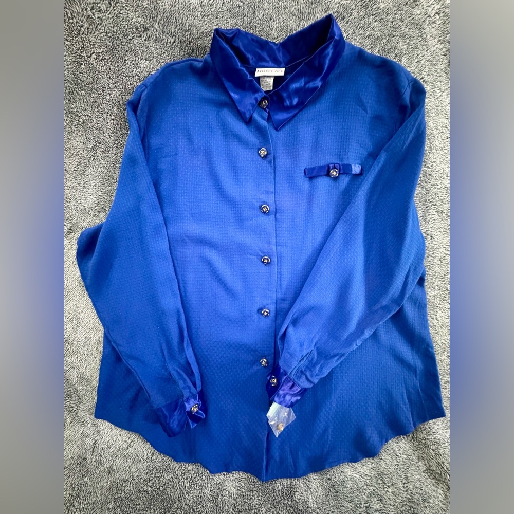 Vintage Michael Mims/Kathy Cole /Women`s Blouse/Button -down with collar/Size 1x